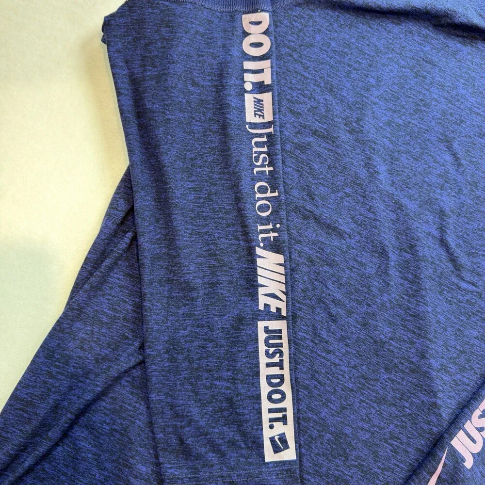 Nike Shirt Mens Extra Large Blue Running Dri Fit Active Long Sleeve Swim